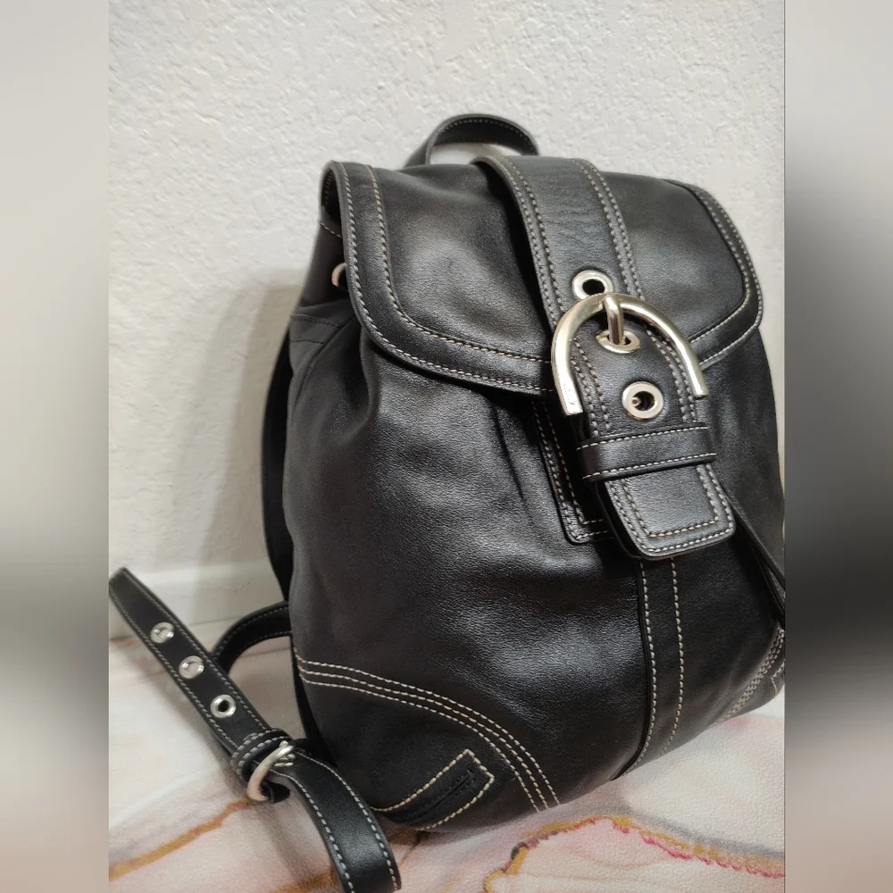 Coach #3559 Soho Black Leather
Drawstring Mini Backpack - Picture 2 of 13